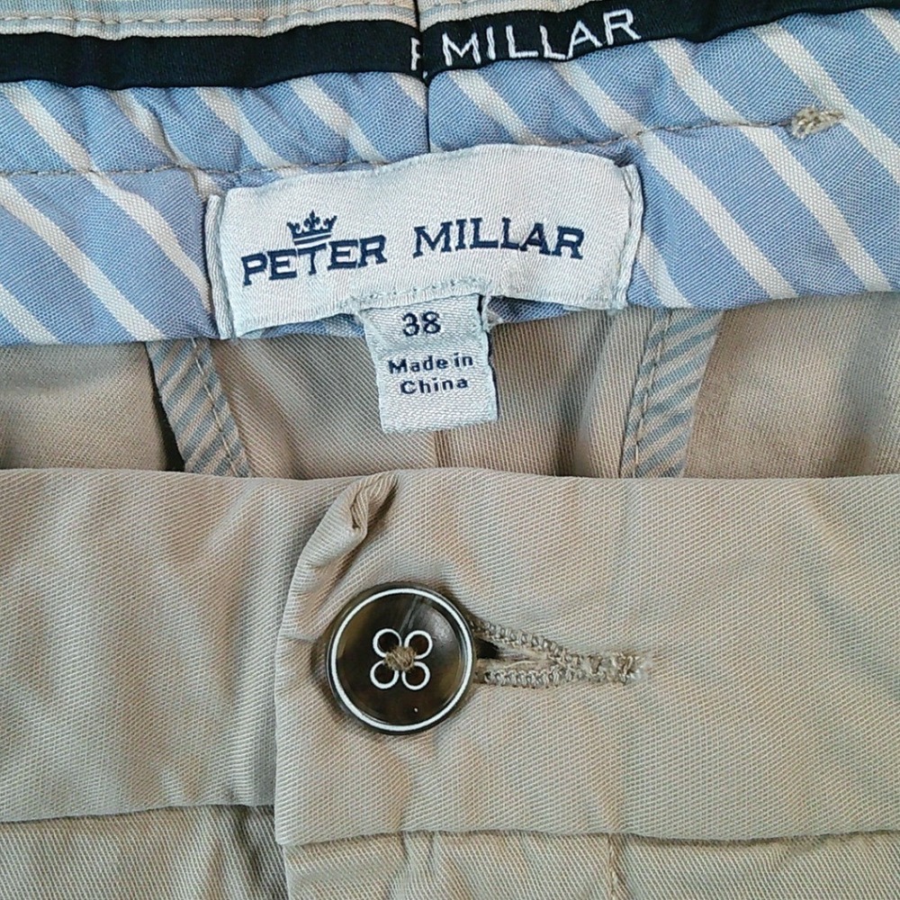 Peter Millar Chino Pants Mens 38 Khaki Tan Cotton Cashmere Blend MF20B51 - Picture 6 of 8